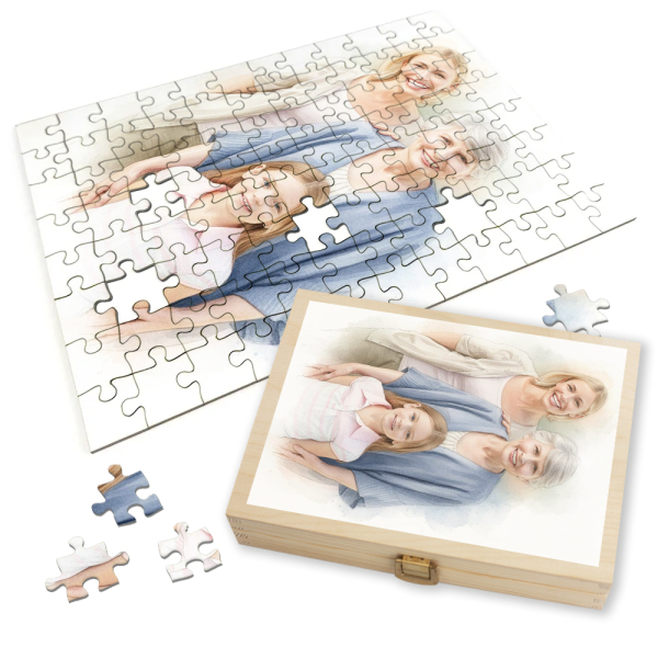 Akvarellé alakított fénykép puzzle Akvarellé alakított fénykép puzzle