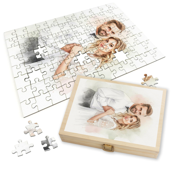 Akvarellé alakított fénykép puzzle Akvarellé alakított fénykép puzzle