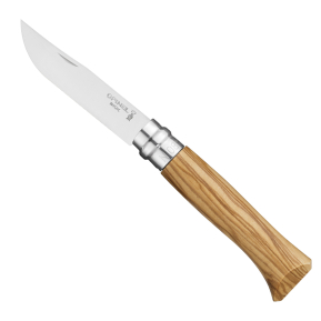 Gravírozott Opinel 8-as számú olívafanyelű kés Gravírozott Opinel 8-as számú olívafanyelű kés
