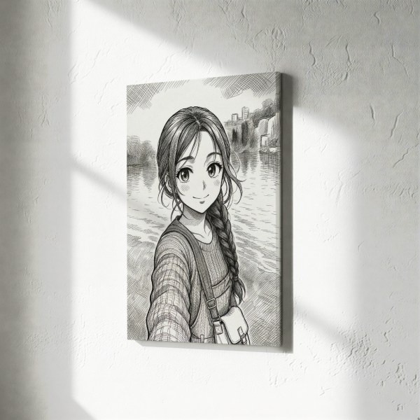 Személyre szabott vintage manga stílusú portré Személyre szabott vintage manga stílusú portré
