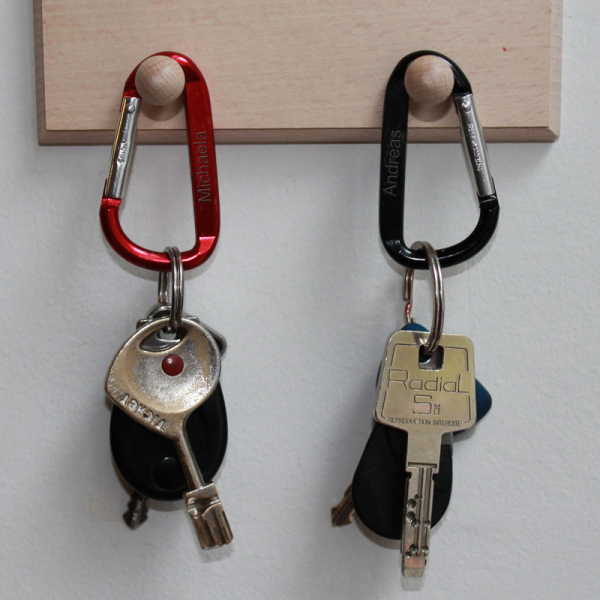 Személyre szabott karabiner alakú kulcstartó Személyre szabott karabiner alakú kulcstartó