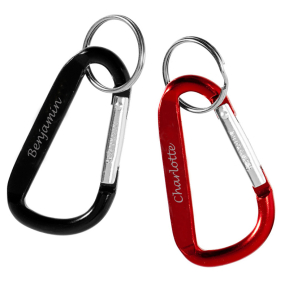 Személyre szabott karabiner alakú kulcstartó Személyre szabott karabiner alakú kulcstartó