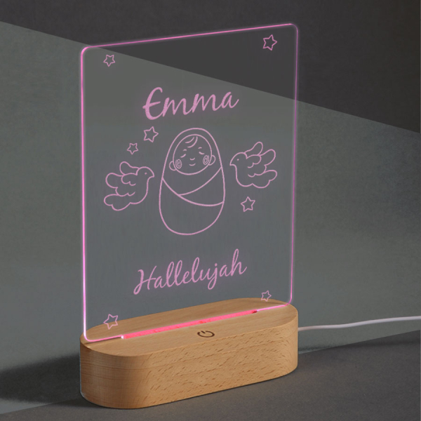 Személyre szabott LED-lámpa – Keresztelő Személyre szabott LED-lámpa – Keresztelő