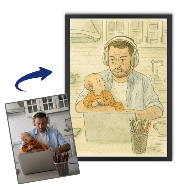 Karikatúra New York-i képregénystílusban egy fénykép alapján Karikatúra New York-i képregénystílusban egy fénykép alapján
