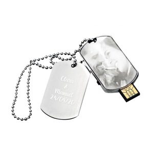 16 GB katonai dog-tag stílusú USB-kulcs személyre szabva fényképpel 16 GB katonai dog-tag stílusú USB-kulcs személyre szabva fényképpel