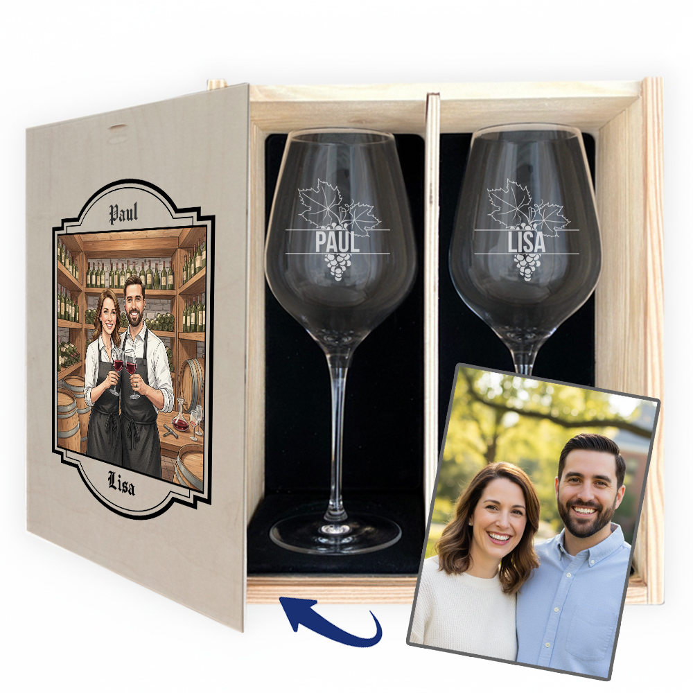 D�szdobozok 2 borospoh�rral