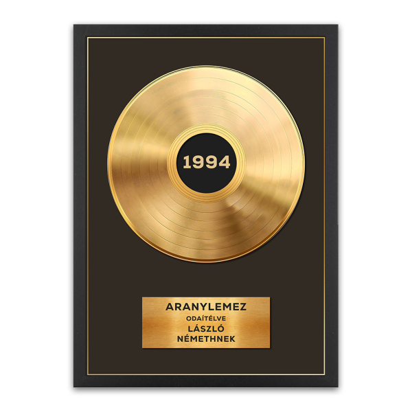 Szem&eacute;lyre szabott, bekeretezett arany- vagy platinalemez poszter