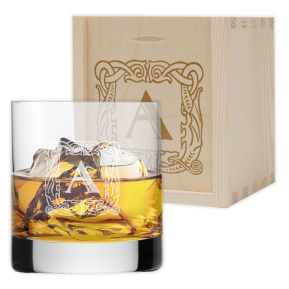 Grav�rozott whiskyspoh�r kezdőbetűvel