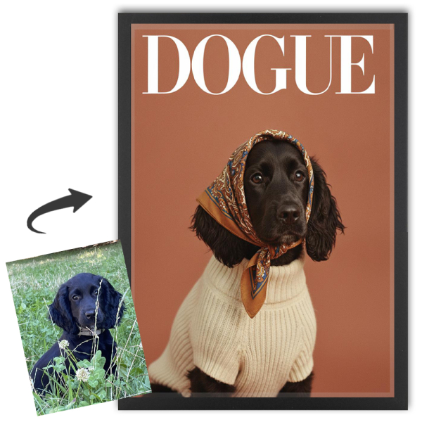 DOGUE magazin c&iacute;mlapja egy fot&oacute; alapj&aacute;n